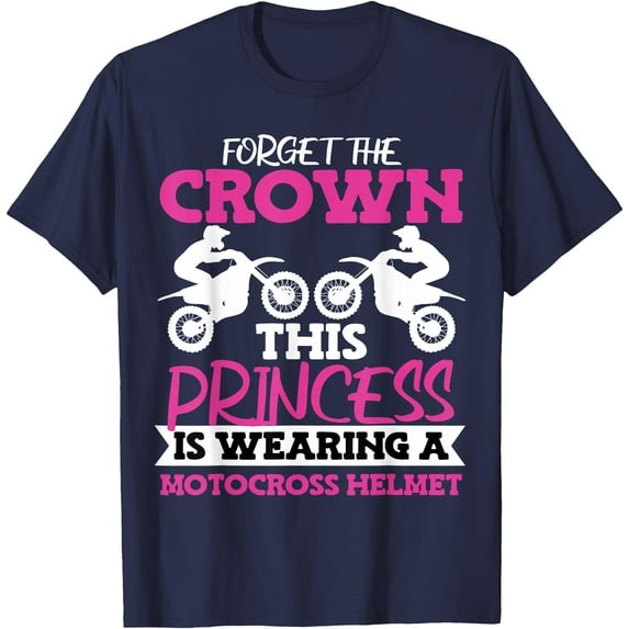 Motocross Dirt Bike Princess Softstyle Unisex T-Shirt,Navy Color,Size M