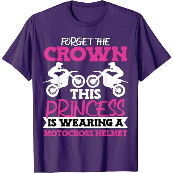 Motocross Dirt Bike Princess Softstyle Unisex T-Shirt,Purple Color,Size 5-6T