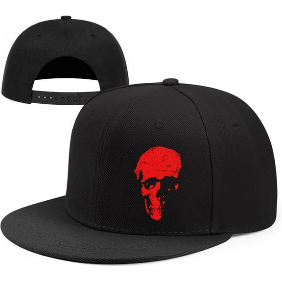 Motocross Dirt Bike Snapback Hats Adjustable Baseball Cap for Men Cool Motorcycle Skeleton Hat for Men Black Flat Bill