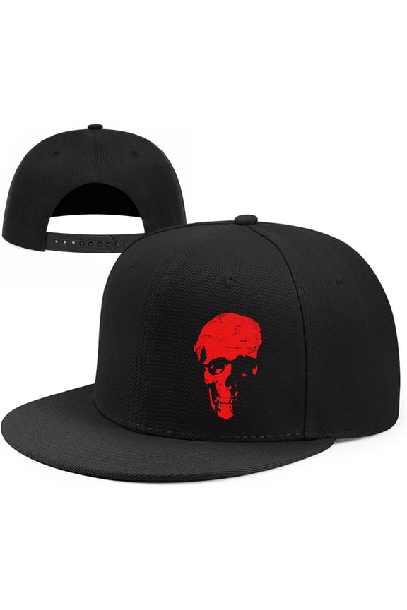 Motocross Dirt Bike Snapback Hats Adjustable Baseball Cap for Men Cool Motorcycle Skeleton Hat for Men Black Flat Bill
