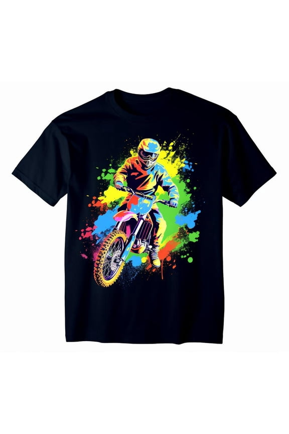 Motocross Dirt Bike T-Shirt Men's Graphic Print MX Racing Tee (1)