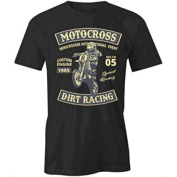 Motocross Dirt Racing T-Shirt | Cool Motorcycle Black Tee Gift
