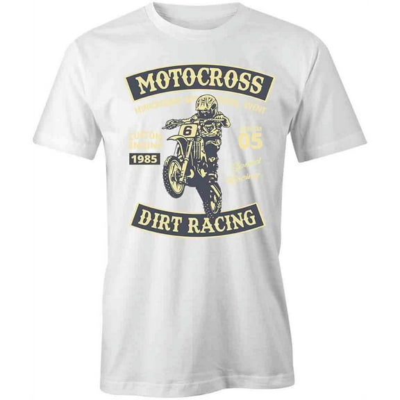 Motocross Dirt Racing T-Shirt | Cool Motorcycle White Tee Gift