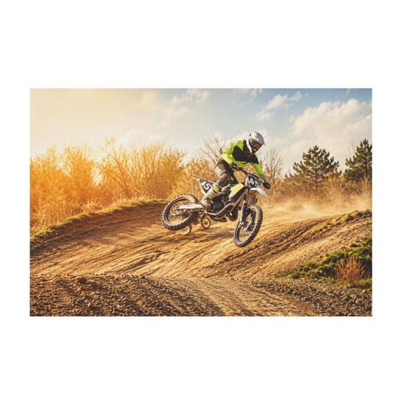Motocross Extreme Race Canvas Wall Art for Living Room Office Bedroom 12*18in