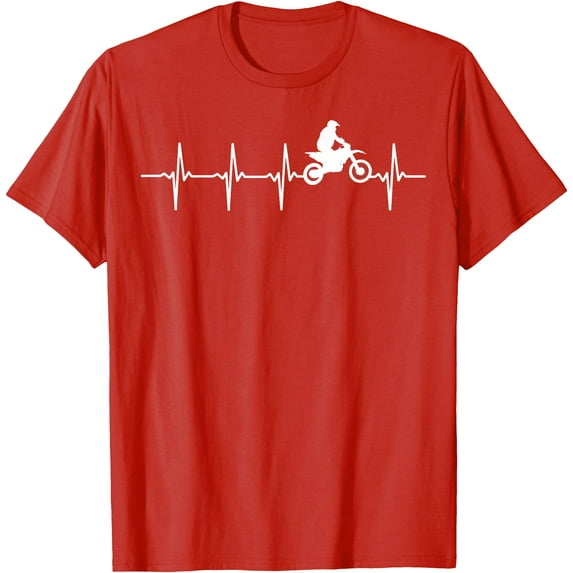 Motocross Heartbeat Bikers Softstyle Unisex T-Shirt,Red Color,Size 3T
