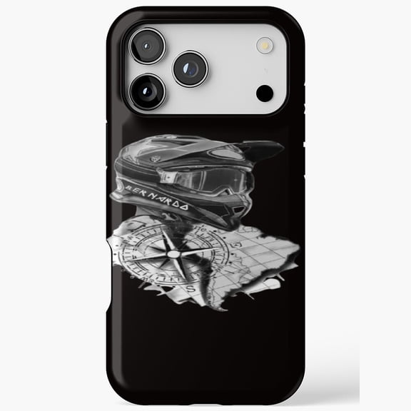 Motocross Helmet Compass Map Adventure Rider for iPhone Case 11 through 17 Pro Max