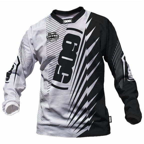 Motocross Men Black White Cycling Jersey Breathable Downhill MTB Long Sleeve Shirt