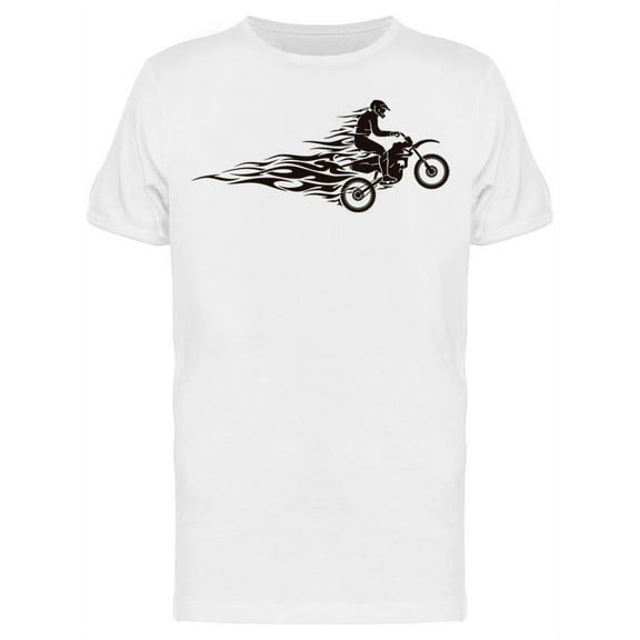 Motocross Mid Air Flames T-Shirt Men -Image by Shutterstock, Male Small