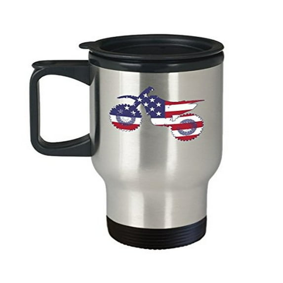 Motocross Mug - Dirtbike Gift - 14 oz Stainless Steel Travel Coffee Cup
