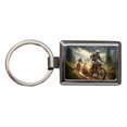 thumbnail image 1 of Motocross Off Road Dirt Bikes Racing Metal Rectangle Keychain, 1 of 7
