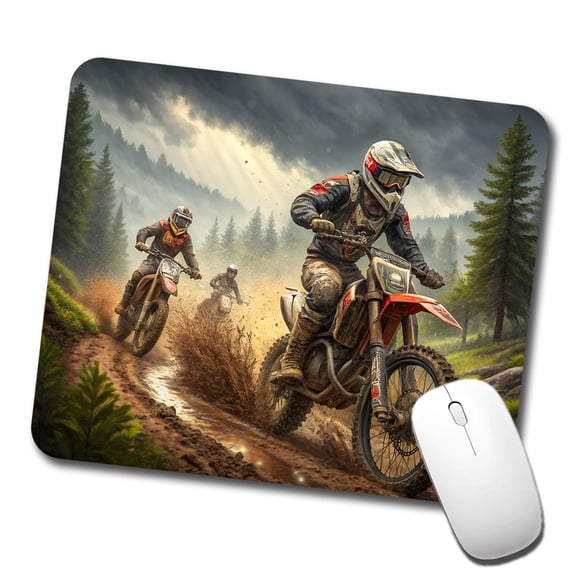 Motocross Off Road Dirt Bikes Racing Mouse Pad Low Profile Gaming Mat