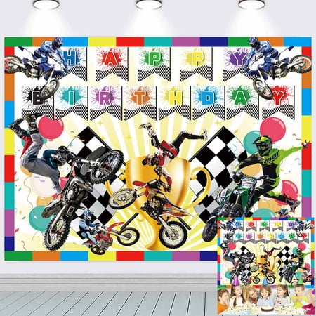 Motocross Party Supplies Backdrop Banner Vinyl 7x5ft