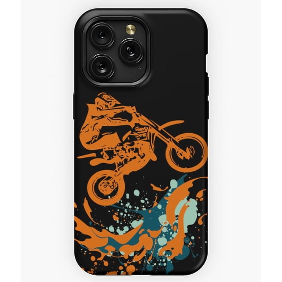 Motocross Racer on The Road Dirt Bike H1630 Premium Durable Case for iPhone 17 16 15 14 13 12 11 Pro Max – Unisex Style