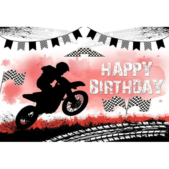 Motocross Racing Motorcycle Photography Background Balloons Boys Birthday Party Decoration Banner Backdrop Photo Studio