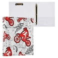 Motocross Red 1.5 Inch 3 Ring Binder with Clipboard Round Ring Binder