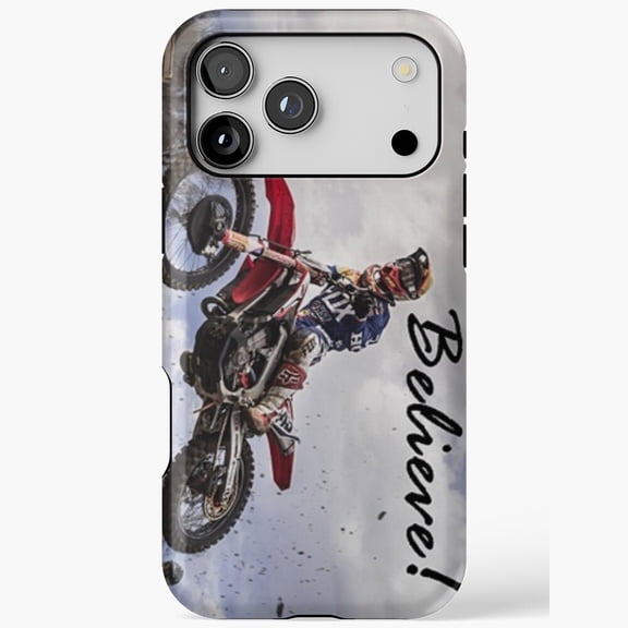 Motocross Rider Believe Action Jump Extreme Sports for iPhone Case 11 to 17 Pro Max