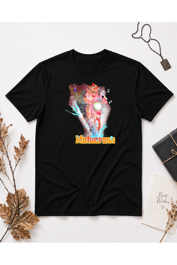 Motocross Rider Dynamic Action Unisex T-Shirt NG2556, S-5XL