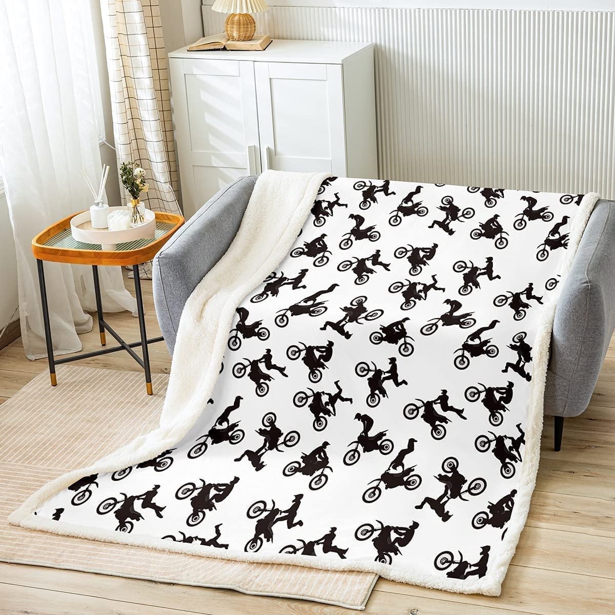 Motocross Girlfriend Heart Arctic Fleece Blanket 60x80