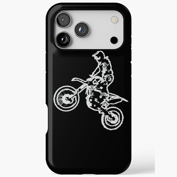 Motocross Rider Jump Outline for iPhone Case 17 16 15 14 13 12 11 Pro Max