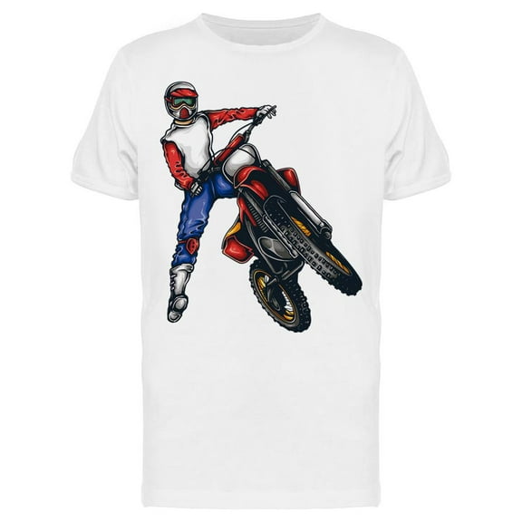 Motocross Rider Looking Cool T-Shirt Men -Image by Shutterstock, Male Large