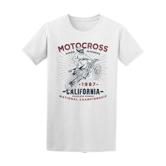 Motocross Vintage Graphic T-Shirt Men -Image by Shutterstock, Male Small