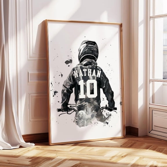 Motocross Wall Art, Dirt Bike Posters for Boys Room Decor, Motocross Prints, Motorcycle Art, Biker Gift 16X24 UNFRAMED