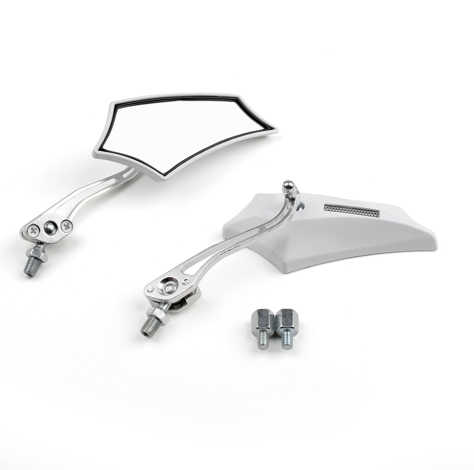 MadHornets Blue Rear View Mirrors For Motorcycle Chopper Cruiser Street & Dirt Bike – 8mm/10mm