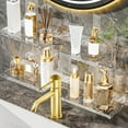 thumbnail image 1 of Motoen Bathroom Shelf Organizer Over The Faucet Plastic Storage Rack, Clear, 1 of 2