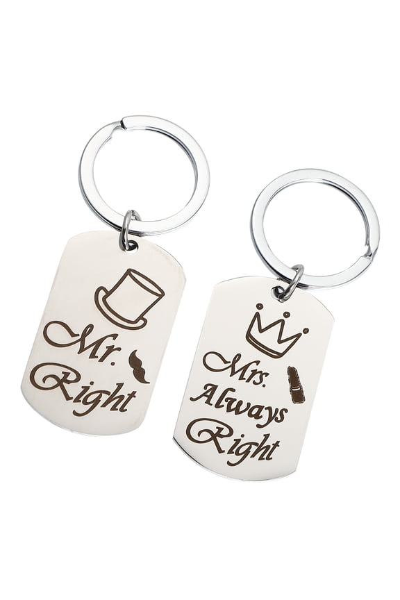 2 Pcs Friendship Inspirational Keychain Keyring Couple Valentine Birthday Gifts for Lover