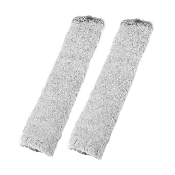 Motoforti 2 Pcs Plush Car Shoulder Seatbelt Pad Covers Universal Gray 30x7cm