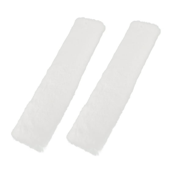 Motoforti 2 Pcs Plush Car Shoulder Seatbelt Pad Covers Universal 30x7cm White