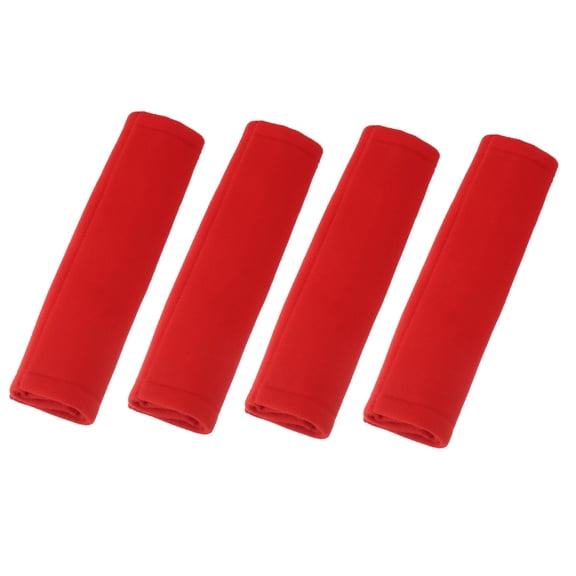 Motoforti 4 Pcs Flannel Car Shoulder Seatbelt Pad Covers Universal Red 23x6cm