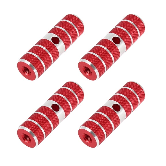 Motoforti 4pcs Bicycle Foot Pegs 9mm Thread Diameter Cylinder Shaped Aluminum Alloy Red Universal