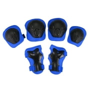 Motoforti 6pcs Cycling Wrist Support Guard Elbow Knee Pads Green Bike Riding Protective Blue