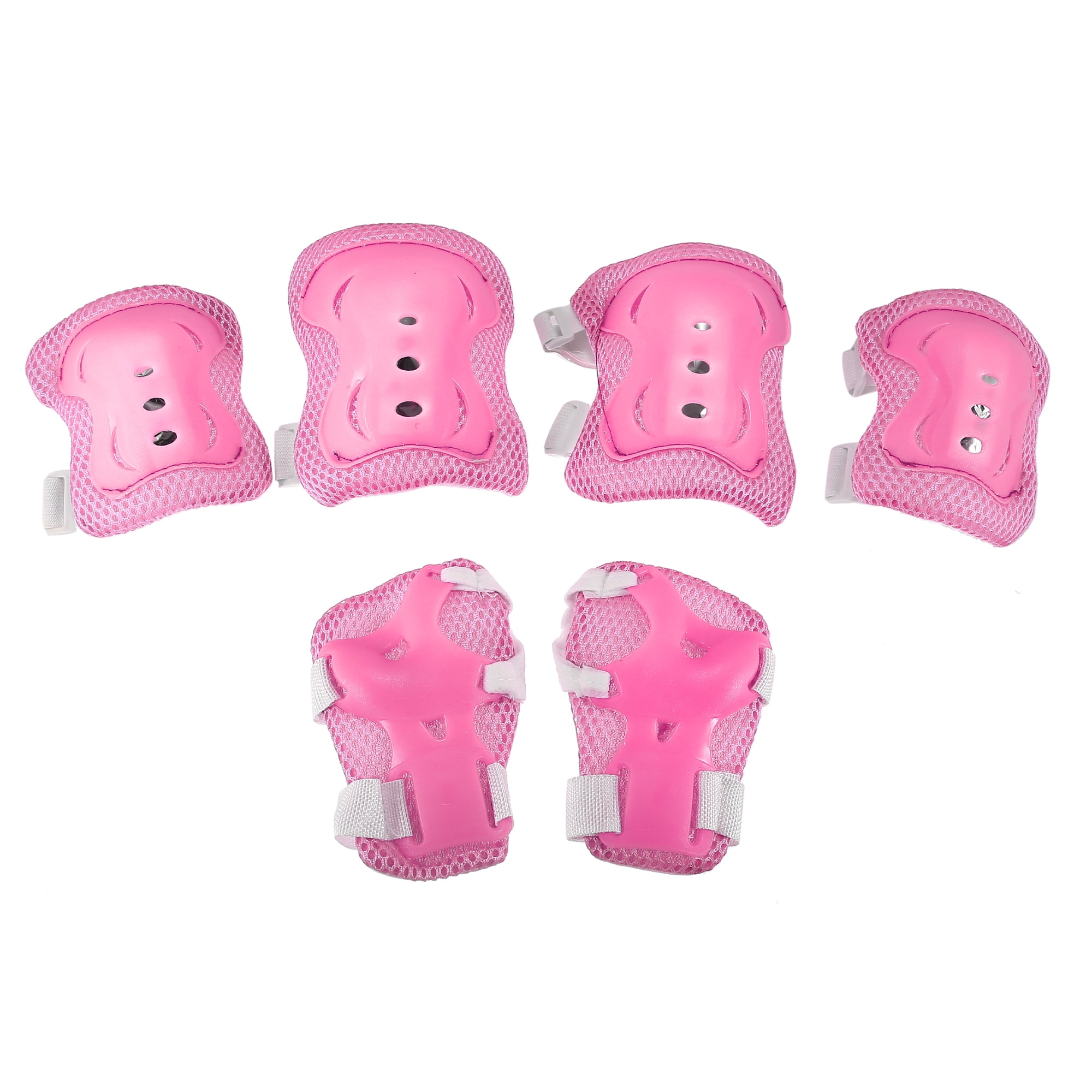 Motoforti 6pcs Pink Wrist Support Guard Elbow Knee Pads Protective Gear ...