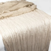 Motoforti Bohemia Rustic Cheese Cloth Table Runner for Wedding Easter Decoration 118.11"x 35.43" Beige