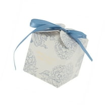 Motoforti Floral Pattern Paper Gift Boxes for Baptism Communion Christmas 2.76"x2.76"x2.76" Blue 20 Pcs