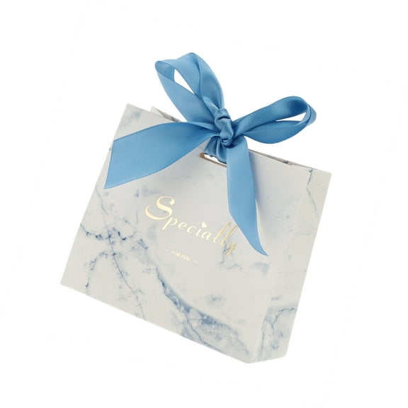 Motoforti Gift Boxes Candy Gift Boxes with Ribbon for Baptism Communion Christmas 4.53"x1.77"x3.94" Blue 20 Pcs