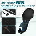 thumbnail image 1 of Motoforti Outboard Boat Motor Engine Cover 100-150HP Waterproof 210D Oxford Cloth Black, 1 of 6