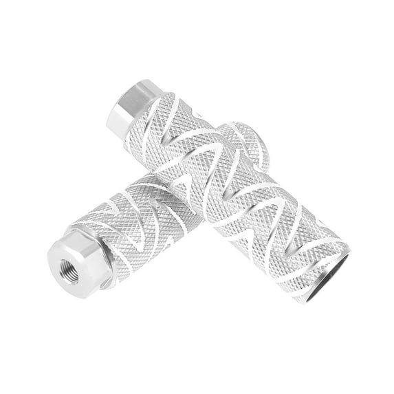 Motoforti Pair 3.94"x1.1" Bike Axle Rear Foot Pegs Aluminum Alloy Fit 3/8 inch Axles Silver Tone