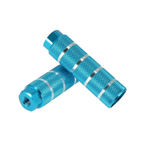 Motoforti Pair Stripe Cylinder Axle Rear Foot Pegs Footrests Aluminum Alloy for BMX MTB Bike Bicycle Blue