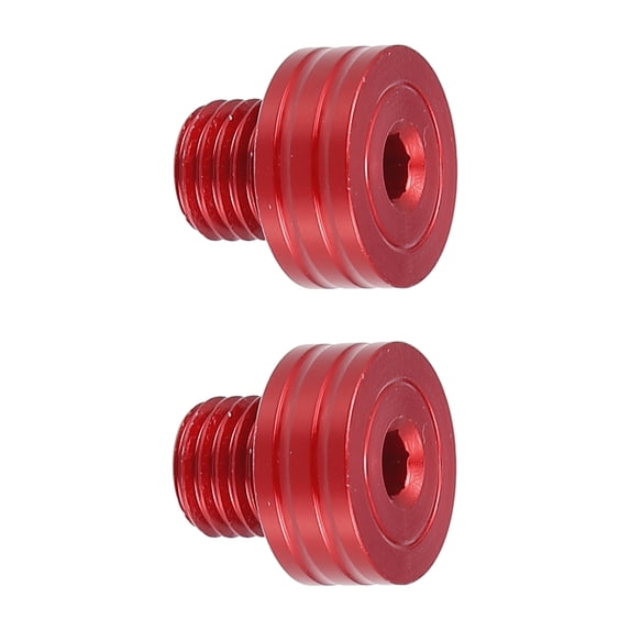 Motoforti RH Rear View Mirror Hole Screws for YAMAHA 10mm M10 x 1.25 Aluminum Alloy Red 2 Pcs