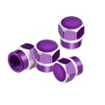 thumbnail image 1 of Motoforti Universal Color Tire Valve Cap Hexagon Shape Aluminum Alloy Purple 4 Pcs, 1 of 7