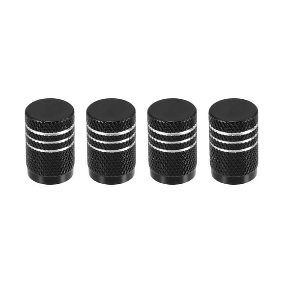 Motoforti Universal Tire Valve Stem Caps Car Accessories Aluminum Alloy Black 4pcs