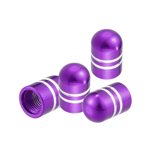 Motoforti Universal Tire Valve Stem Caps Car Accessories Aluminum Alloy Purple 4 Pcs