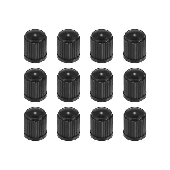 Motoforti Universal Tire Valve Stem Caps Car Accessories Plastic Black 12pcs