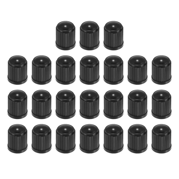 Motoforti Universal Tire Valve Stem Caps Car Accessories Plastic Black 24pcs