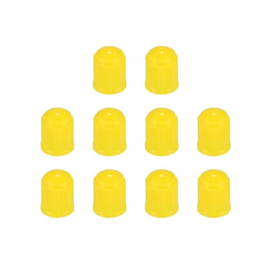Motoforti Universal Tire Valve Stem Caps Car Accessories Plastic Yellow 10pcs