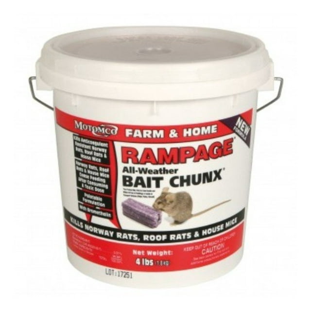 Motomco Ltd Rampage Bait Bucket Chunx All Weather Rats Killer 4lbs Pail ...