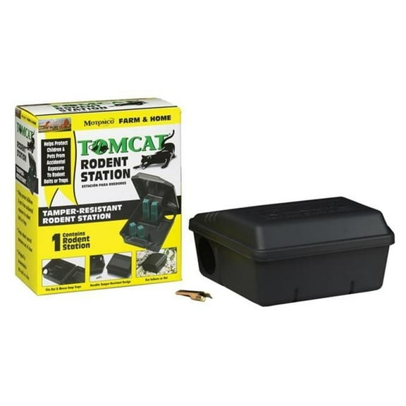 Motomco Rodent Station,16 oz,4 1/2 in H,Black 33473